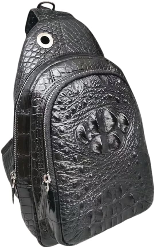 Exotic Genuine Crocodile Skin Men's Casual Chest Bag Authentic Real True Alligator Leather Male Crossbody Bag Messenger Bag