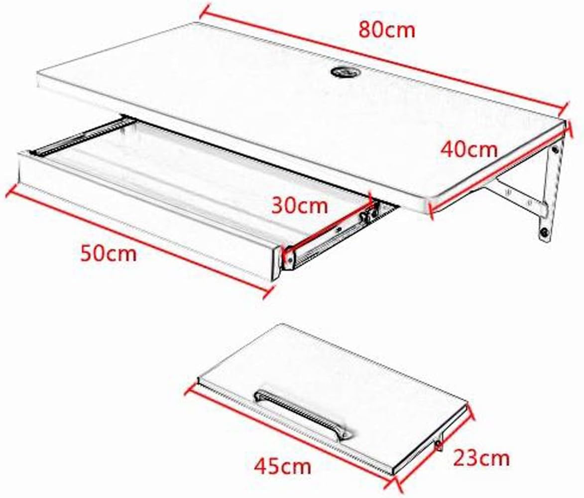 VSULZVNU Wall-Mounted Computer Desk Floating Shelf Wall Shelf Bedroom Living Room Wall Mount Corner Shelves Notebook Workbench Multifunctional Display Shelf Bedside Table, Beige