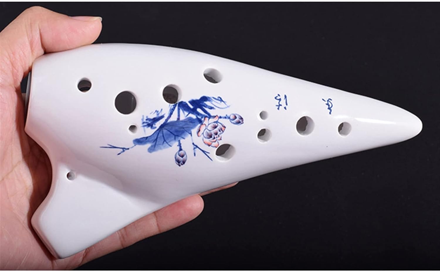 TSTS Alto C White Ocarina 12 Holes Woodwind Instrument for Beginner/Professional Performer Children Ocarina