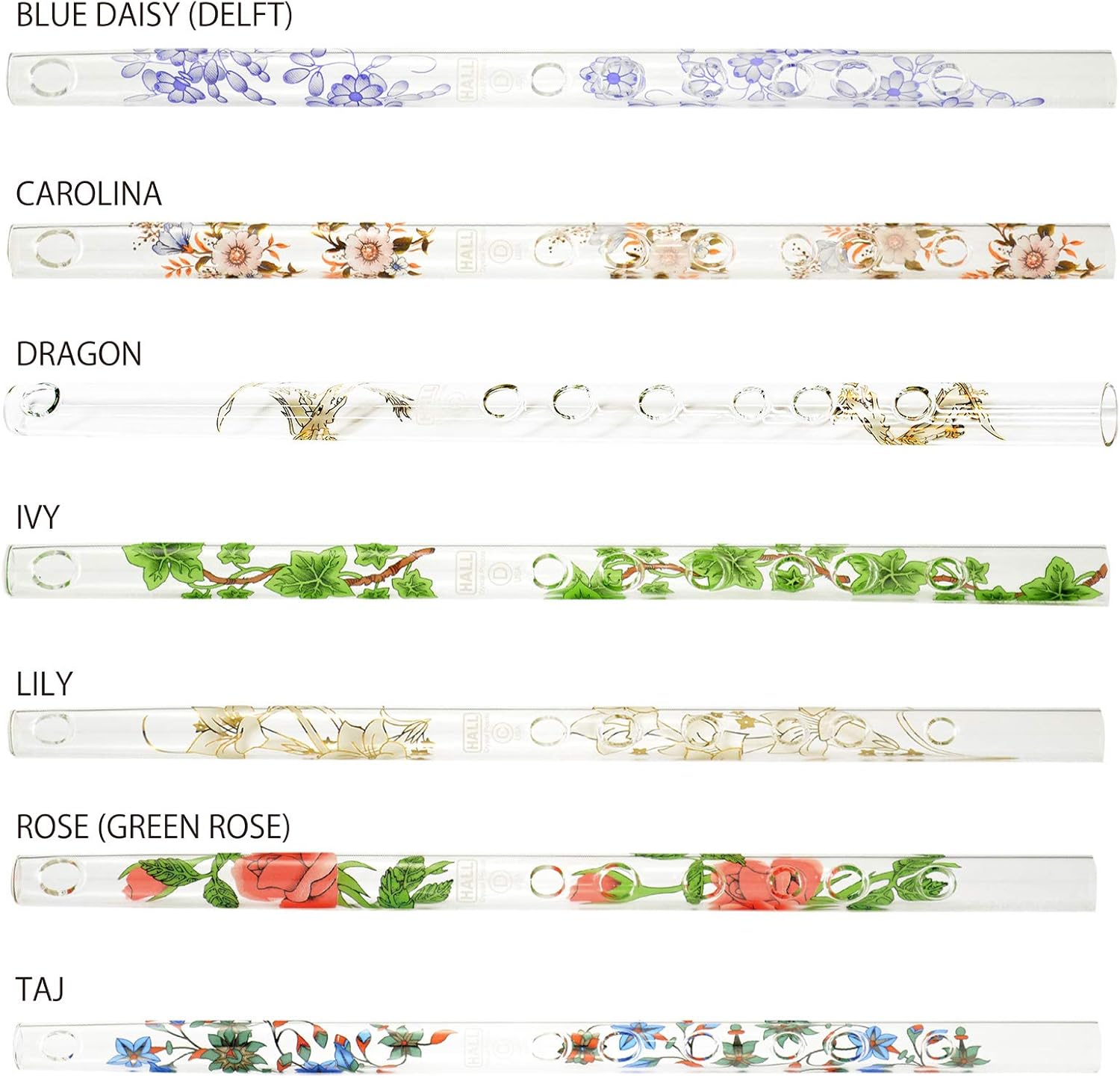 Hall Crystal Flute 22205 - Offset Glass Flute in D - Taj Mahal