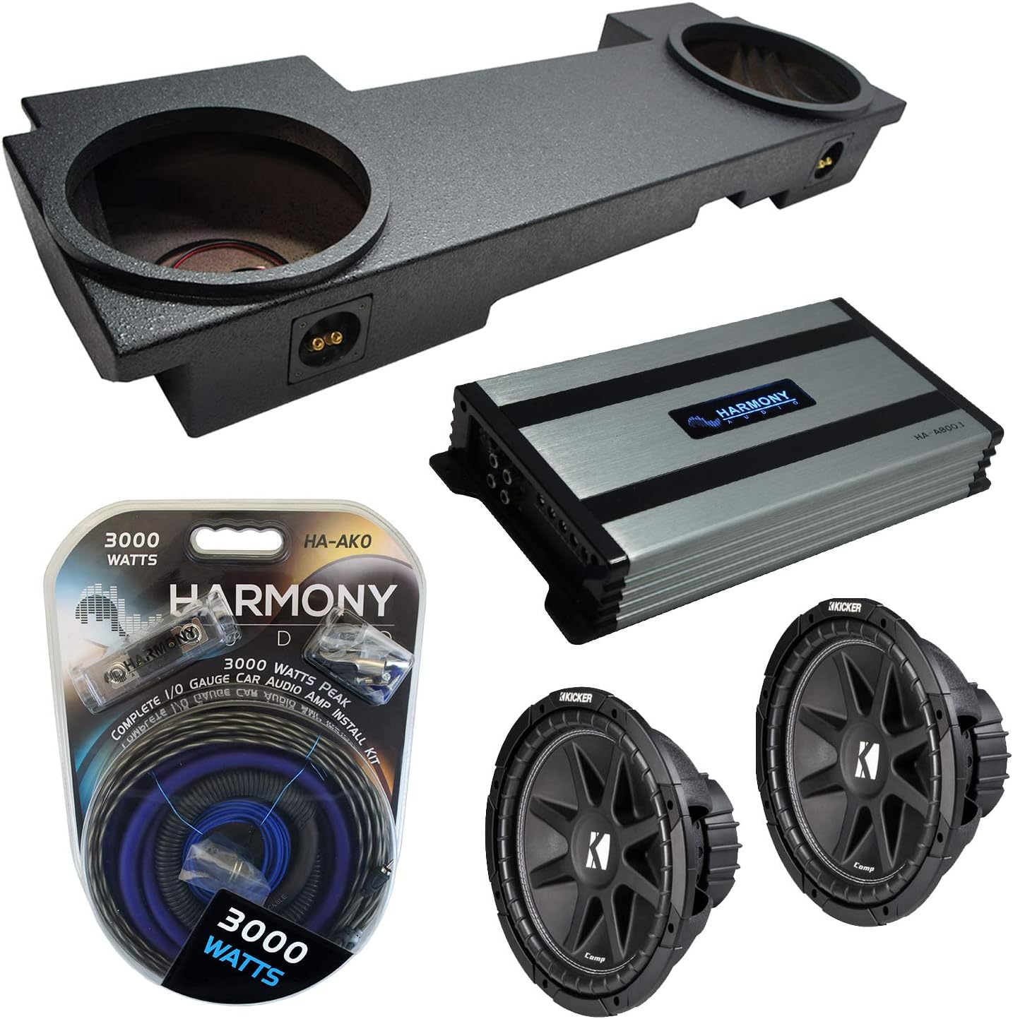 Harmony Audio HA-A800.1 Compatible with Chevy Avalanche 2002-2013 Car Stereo Class D Mono 1600 W Sub Amp, 43C124-N 12