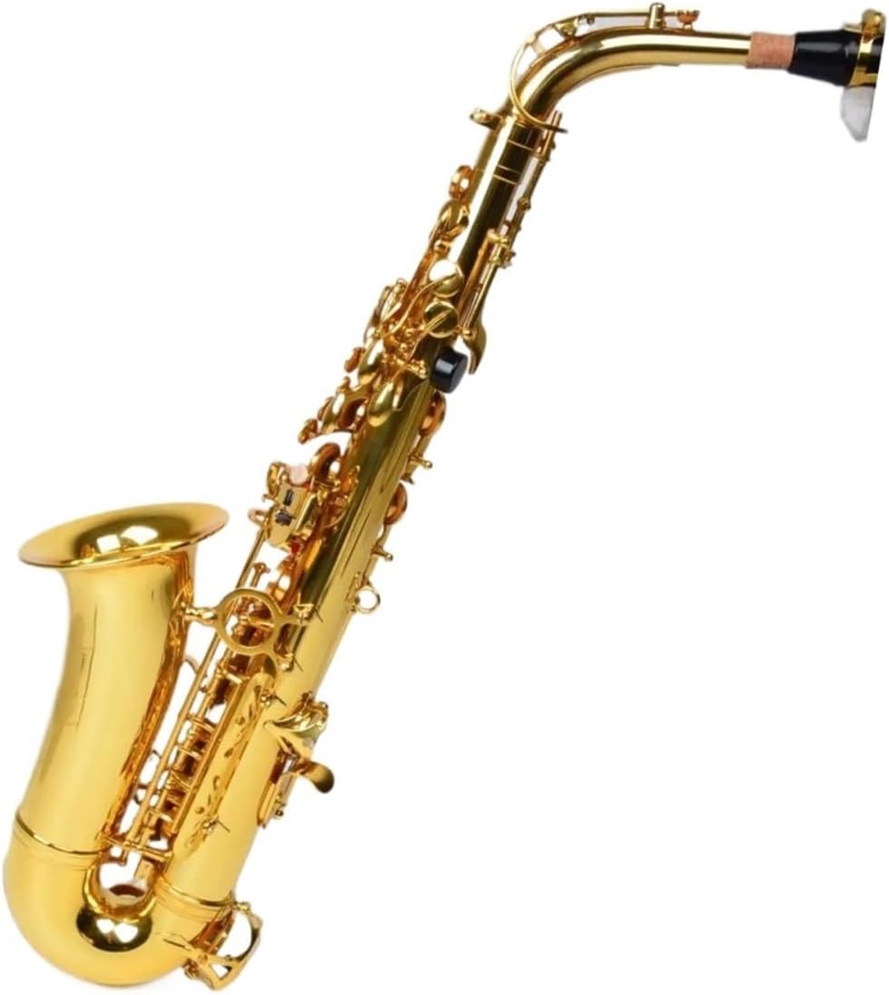 Alto Saxophone Eb Brass Plated Electrophoretic Gold Professional Woodwind Instruments With Case (Color : MULTI)