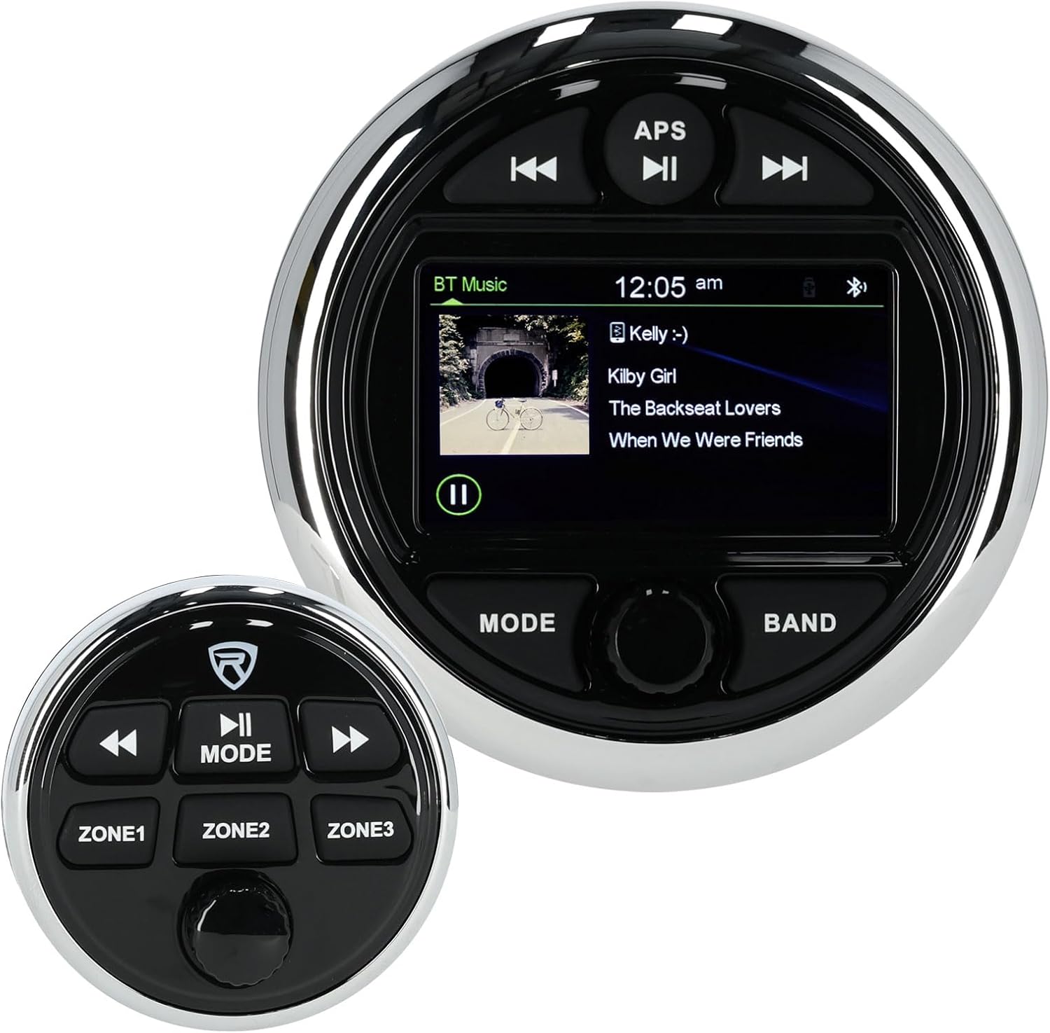 Rockville RGHR48A Marine Radio Gauge Hole Receiver w/ 4 Zones, 72W x4 Amplifier, 3