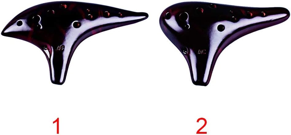 12 Holes Alto C for Beginner Musical Instrument Flute Hobbies Smoked Burn Woodwind Rhythm Ceramic Ocarina Porcelain
