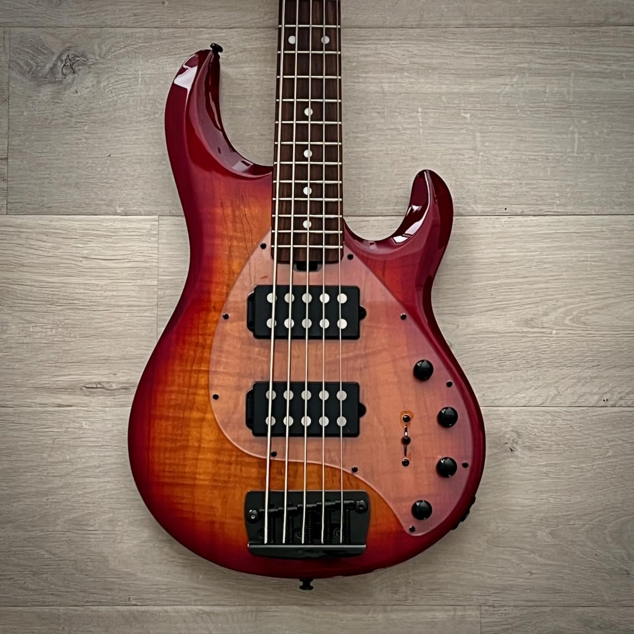 Sterling By Music Man StingRay RAY35HH 5-string Bass Guitar - Blood Orange Burst