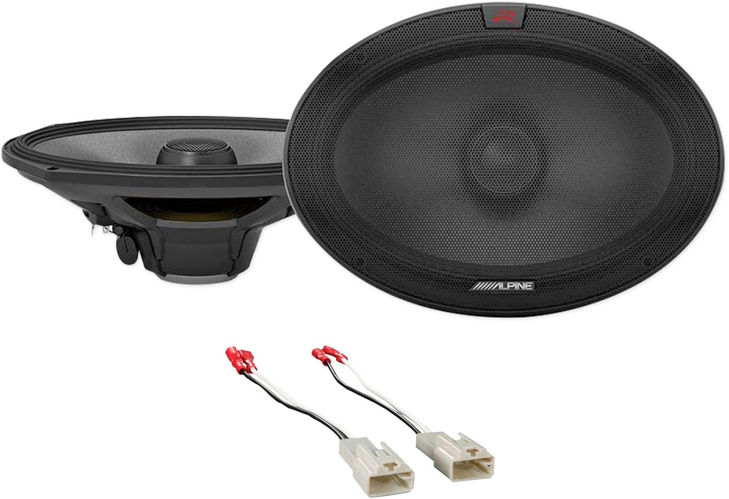 Alpine Pair R-S69.2 300 Watt 6x9 Car Audio Coaxial 2-Way Speakers Bundle with METRA 72-8104 Speaker Wire Harness Connector Bunlde withToyota (2 Item)
