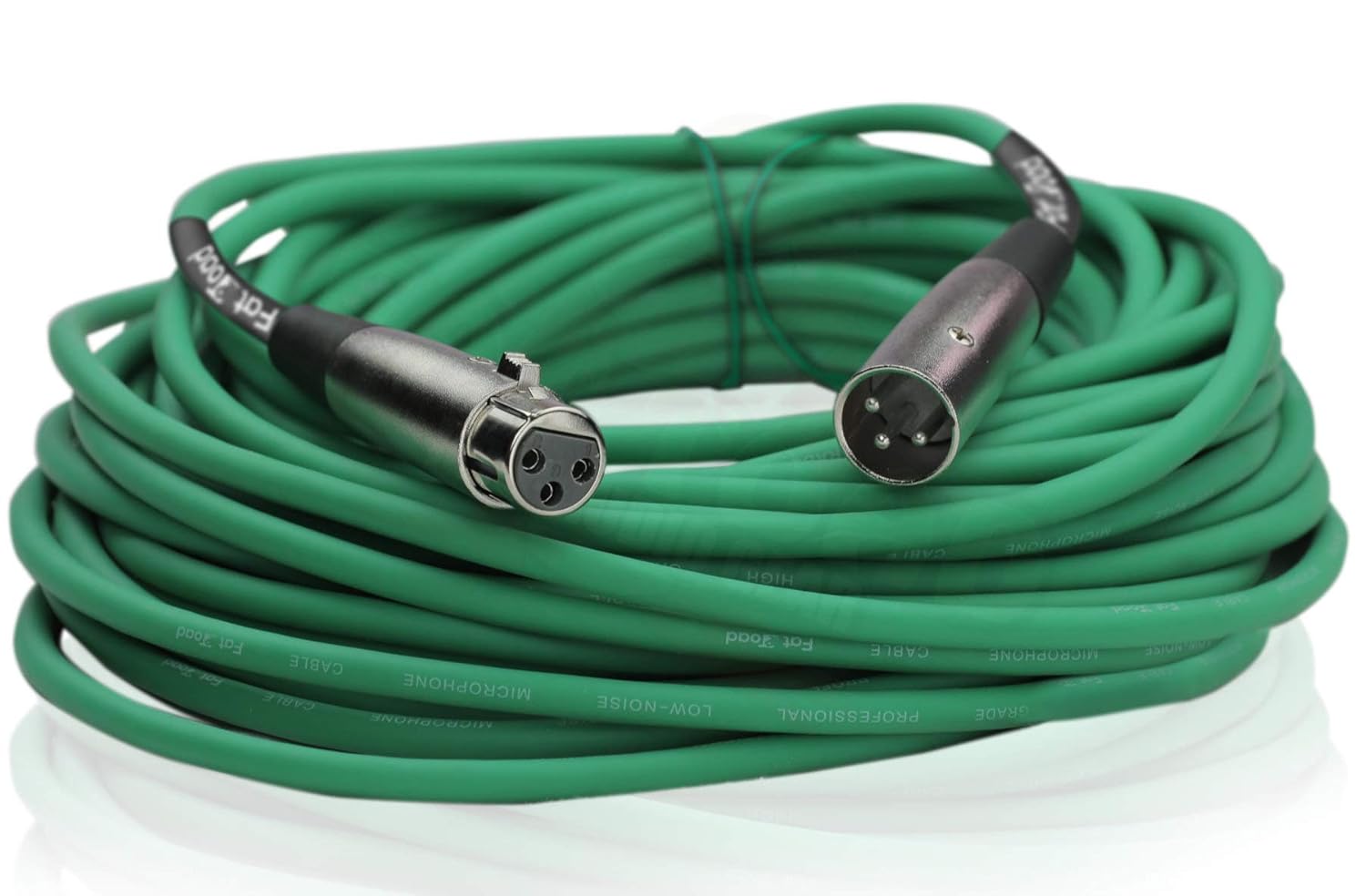 Fat Toad 50ft XLR Mic Cables (ShieldedPRO X Series) 12 Pack – Green Patch Microphone Cords with Balanced 3-Pin Lo-Z Connectors – 24 AWG Wire for Studio, DJ & Live Sound