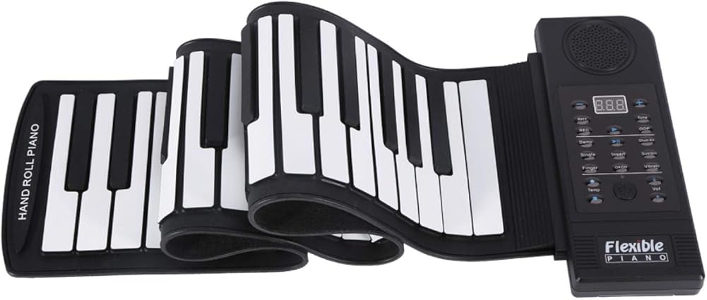 Roll up Piano,Portable 61-Keys Roll up Soft Silicone Flexible Electronic Keyboard Piano，for Home, School,For Birthday Gift
