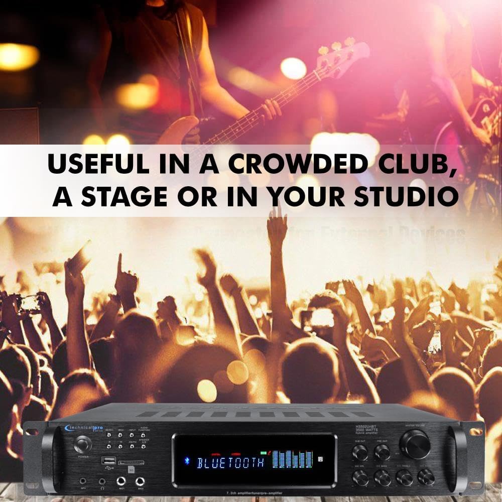 Vaiyer Home Audio System Kit - 7.2 Channel 3500 Watts Bluetooth Amplifier w/ 8 Qty of 5.25