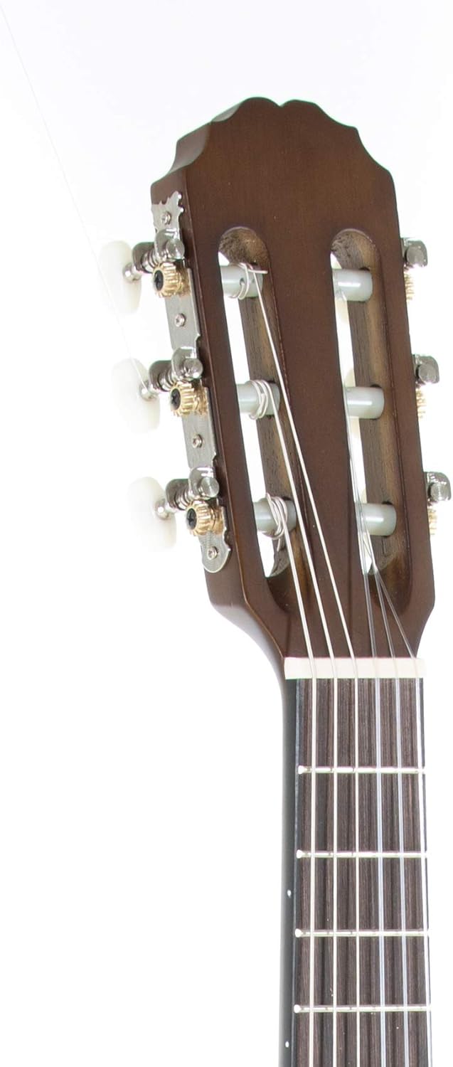 GEWA E-Acoustic Classical Guitar BASIC 1/4, children's guitar (ideal for children from 4-7, nickel silver frets, chrome-plated tuners, lime and pakka wood, scale: 450 mm, nut: 43 mm), walnut