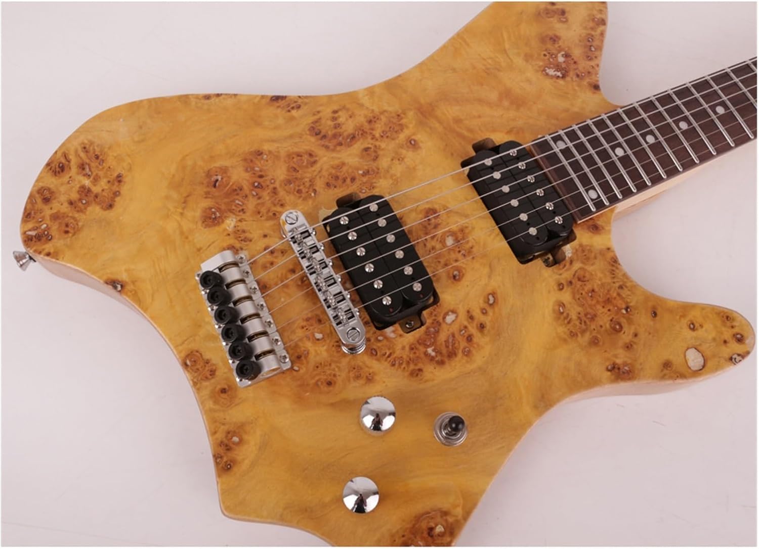 Maple/Mahogany Neck Rosewood Fingerboard Headless Travel Portable Electric Guitar Professional Headless Guitar (Color : 03)