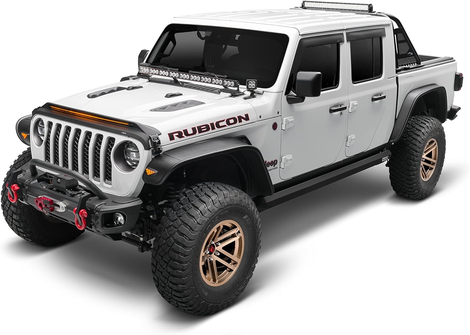 Auto Ventshade [AVS] Aeroskin Lightshield PRO/Hood Protector | Fits 2020-2025 Jeep Gladiator, 2018-2025 Jeep Wrangler JL | Low Profile Deflector/Bug Shield - 1 pc., Textured Black | 953156