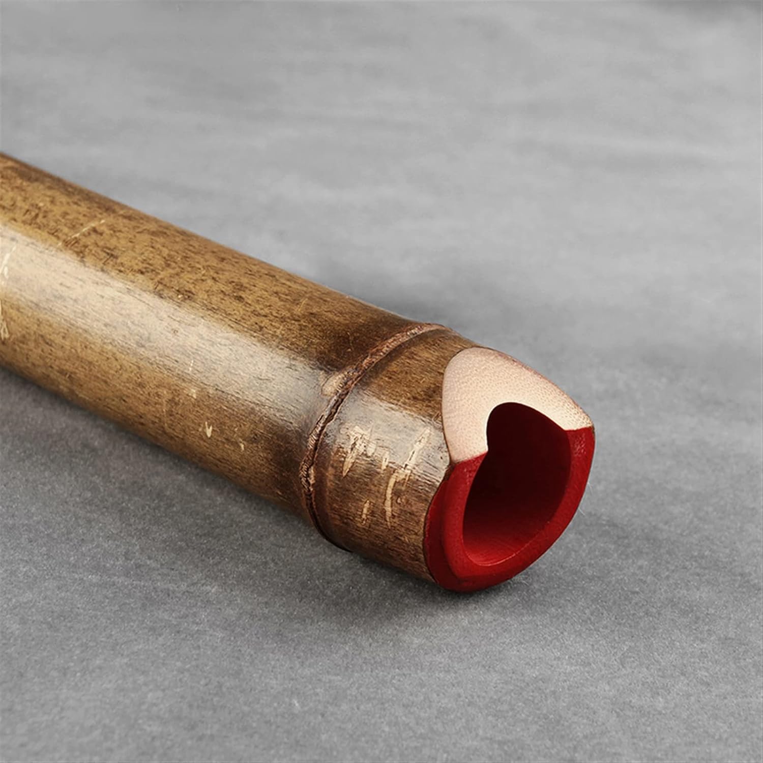 TSTS Chinese Bamboo Flute E Key 5 Holes Wooden Musical Instruments 1.6 Feet Bamboo Vertical Flute with Root Woodwind Instrument