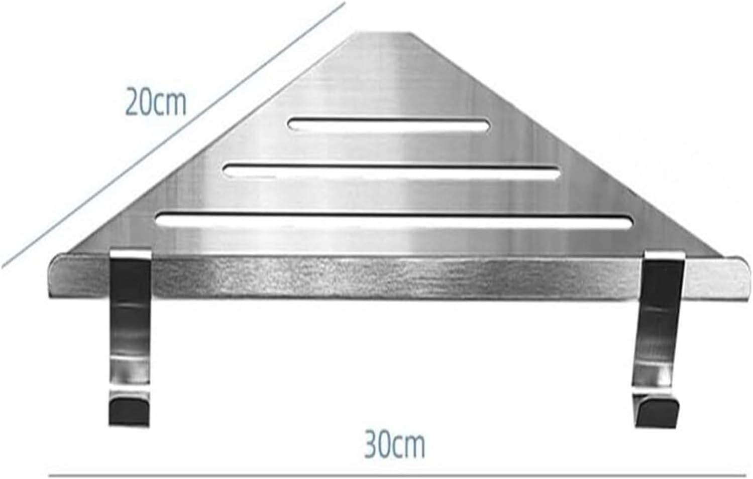 Suction Cup Bath Shelves, Bathroom Wall Shelf Floating Corner Shelf for Shower Wall, Brushed Stainless Steel Corner Shower Shelves with 2 Movable Hooks