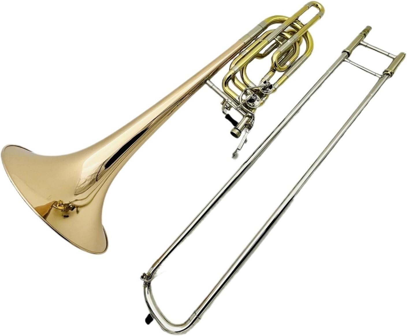 Professionals euphonium Bb/F Bass Trombone Brass Two-color Double Piston Professional Musical Instrument With Case
