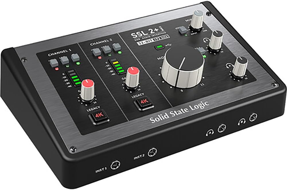 Solid State Logic SSL 2 Plus MKII USB Audio Interface with Dual Headphones, Four Balanced Outputs, and Class-Leading Mic Preamps