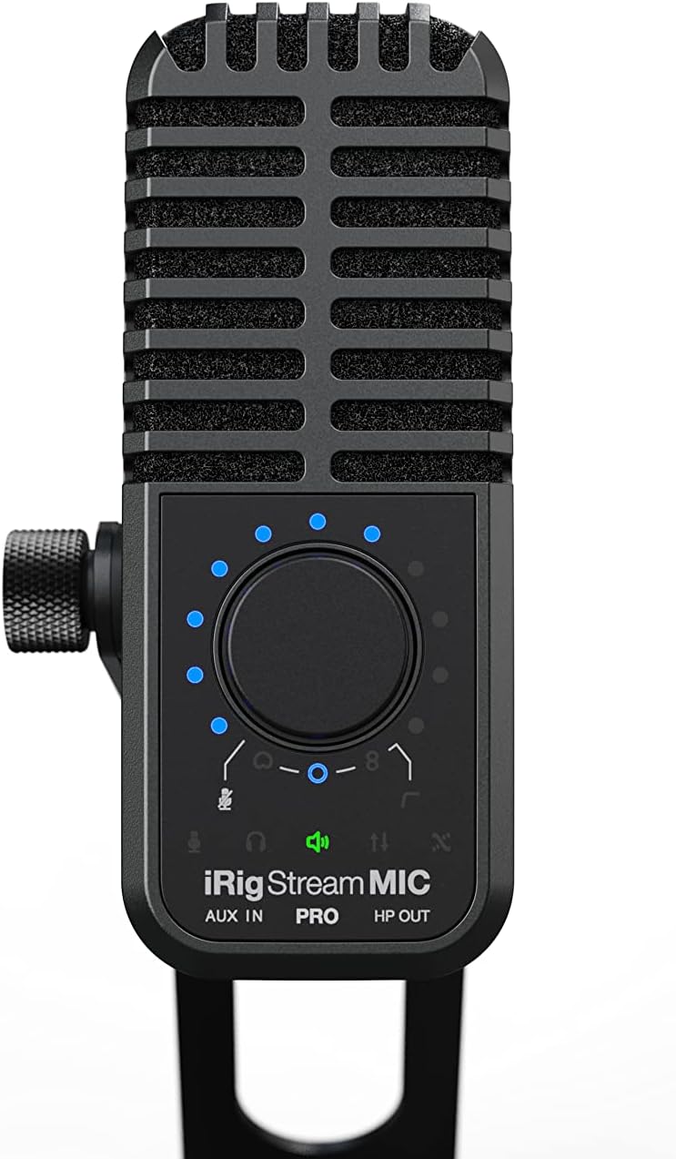 IK Multimedia iRig Stream Mic Pro Microphone with Integrated Audio Interface for iPhone, iPad, Android, USB Computer, Perfect for Podcast, Singing, Recording and Gaming