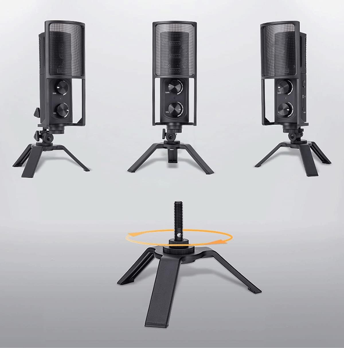 USB Condenser Microphone, Professional Zero-Latency Monitoring Microphones with Filter & Stand Gaming