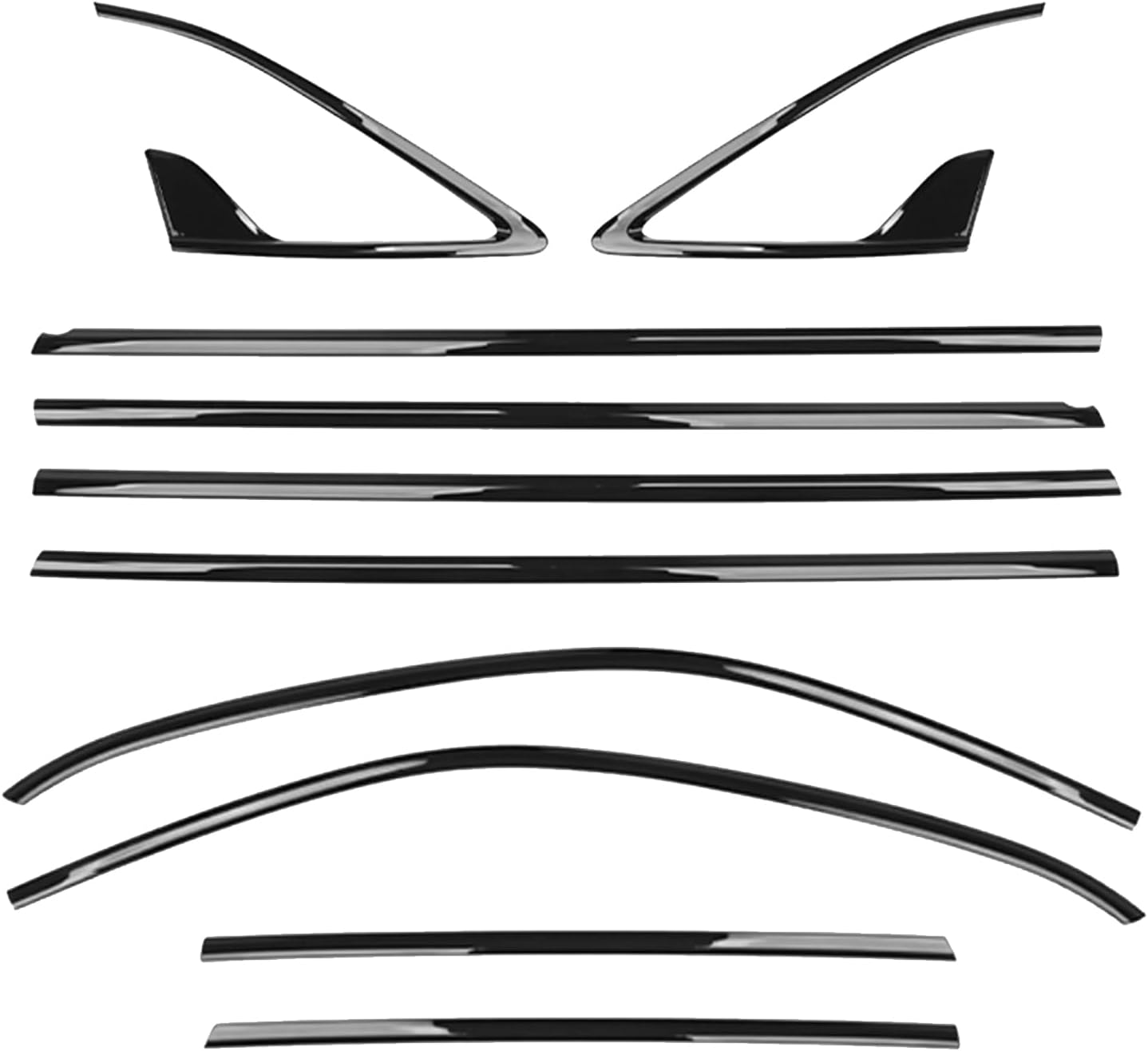 for Kia Sorento 2021-2026 Glossy Black Exterior Window Sill Molding Strips Decor Cover Trim ABS Car Accessories 10pcs