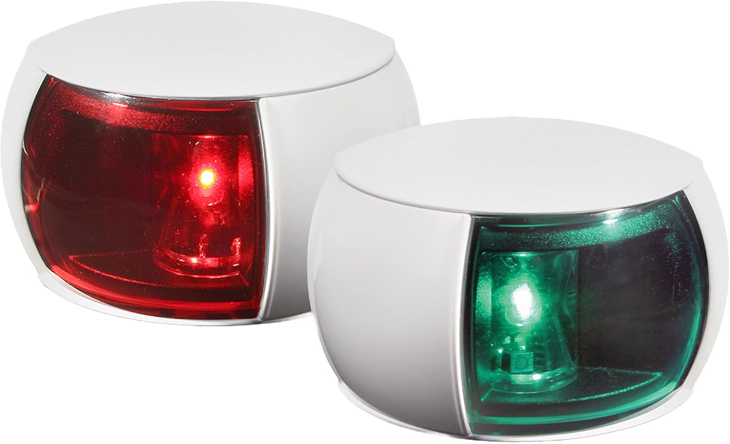 Hella 980520811 '0520 Series' NaviLED Multivolt 8-28V DC 2 NM Compact Port and Starboard Navigation Light Kit with Colored Outer Lens and White Shroud