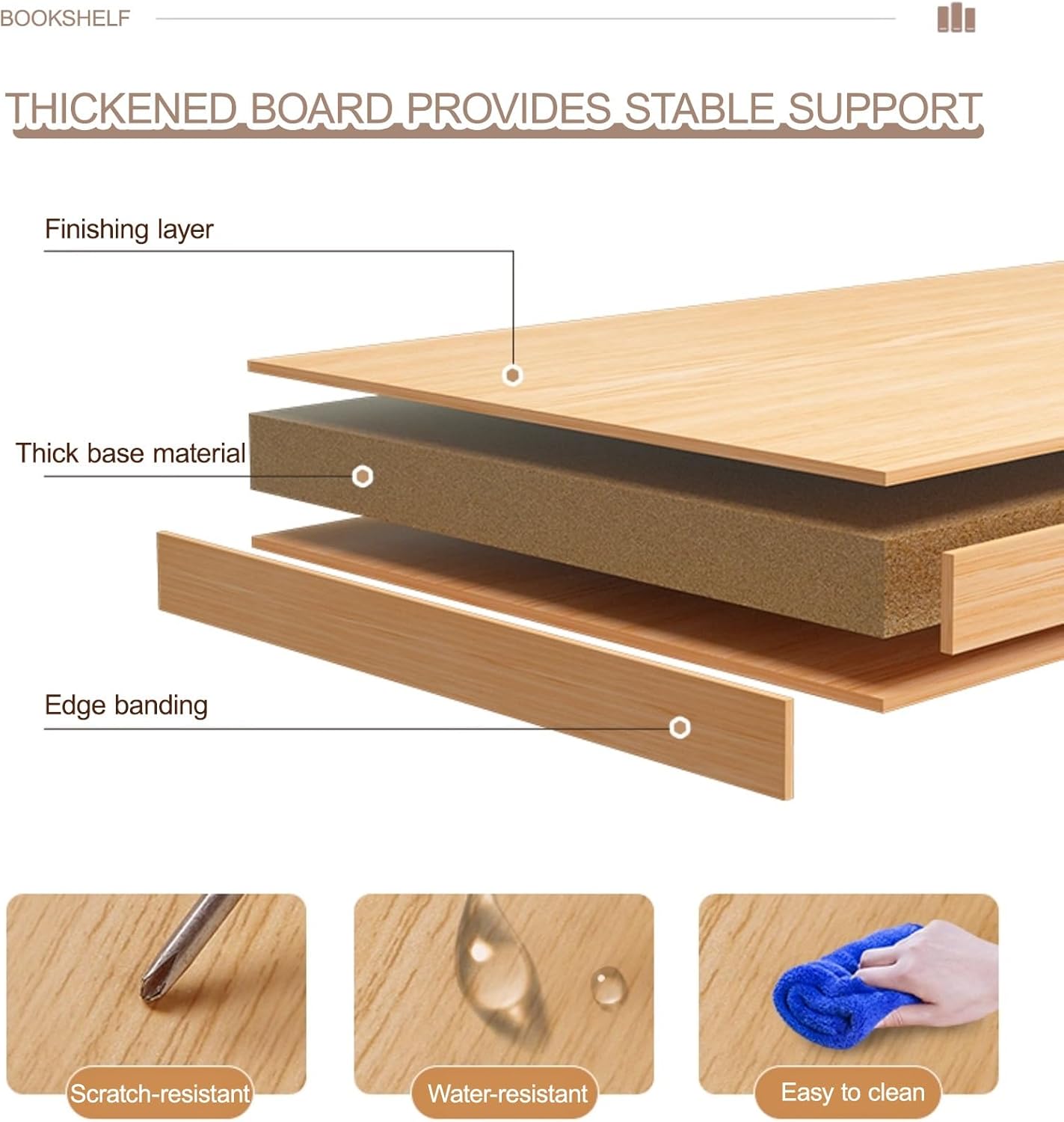 Rolling Book Cart with Wheels Mobile Bookshelf Modern Display Storage Shelf, Library Cart Storage Shelves for Small Space Corner Bedroom Office(White,60cm/23.6in)