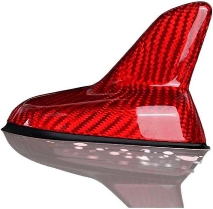 Compatible for VW Golf 7 /Tiguan 2011-2021 Carbon Fiber Car Antenna Cover Shark Fin Topper Roof Aerial Trim Auto External Accessories(Red)