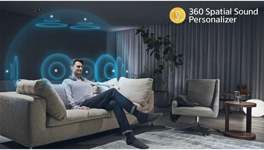 Sony SRS-NS7 Wireless Neckband Speaker with Bluetooth and Built-in Microphone (Renewed)