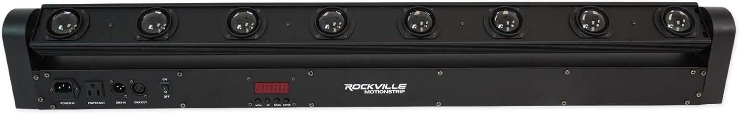 Rockville MOTIONSTRIP 80W Motorized Moving Head RGBW Color Strip Light Bar, Wash/Beam Modes, DMX Control, 270 Degree Rotation, 5 Degree Beam Angle, for DJs and Stage Events, 2-Piece