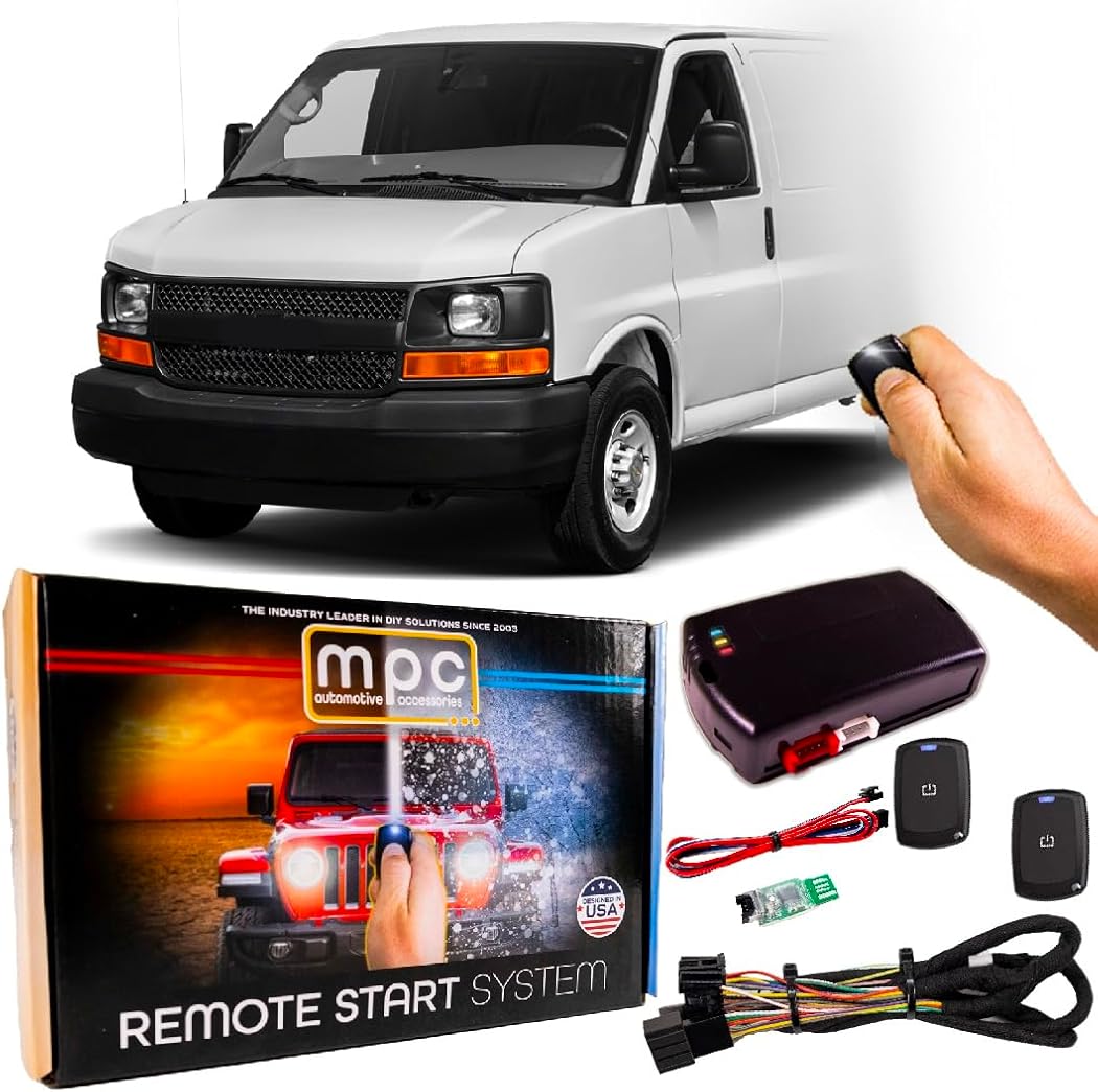 MPC Remote Start Kit Compatible with Chevrolet Express 1500 2008-2017 || 1-Button Long Range Remotes || T-Harness for Easy Install || USA Tech Support