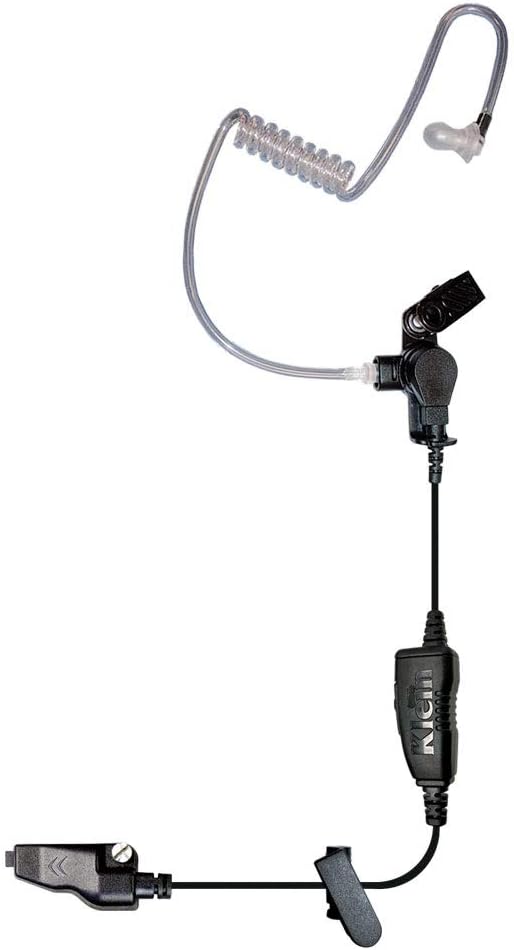 Klein Electronics Star K2 Single-Wire Earpiece with Surveillance Style Acoustic Tube for Kenwood Compatible Models (Works with K2 Connector pin) | Clear Quick-Disconnect Audio Tube and Clothing Clip