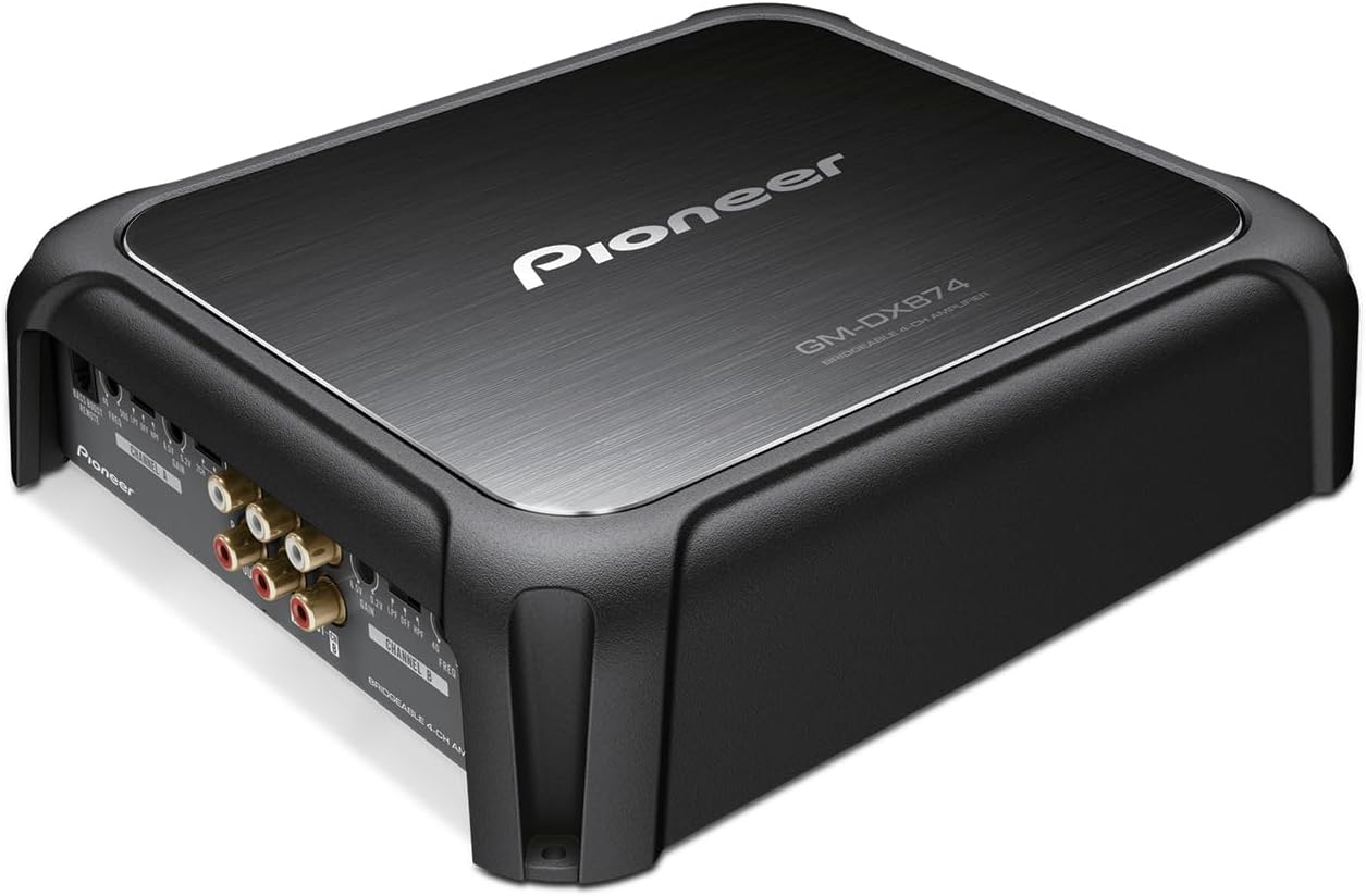 Pioneer GM-DX874 1,200 Watts Class D Powerhouse Amplifier, 4-Channel Amp, Variable Low-Pass Filter, Compact Design, and Remote Bass Boost Control