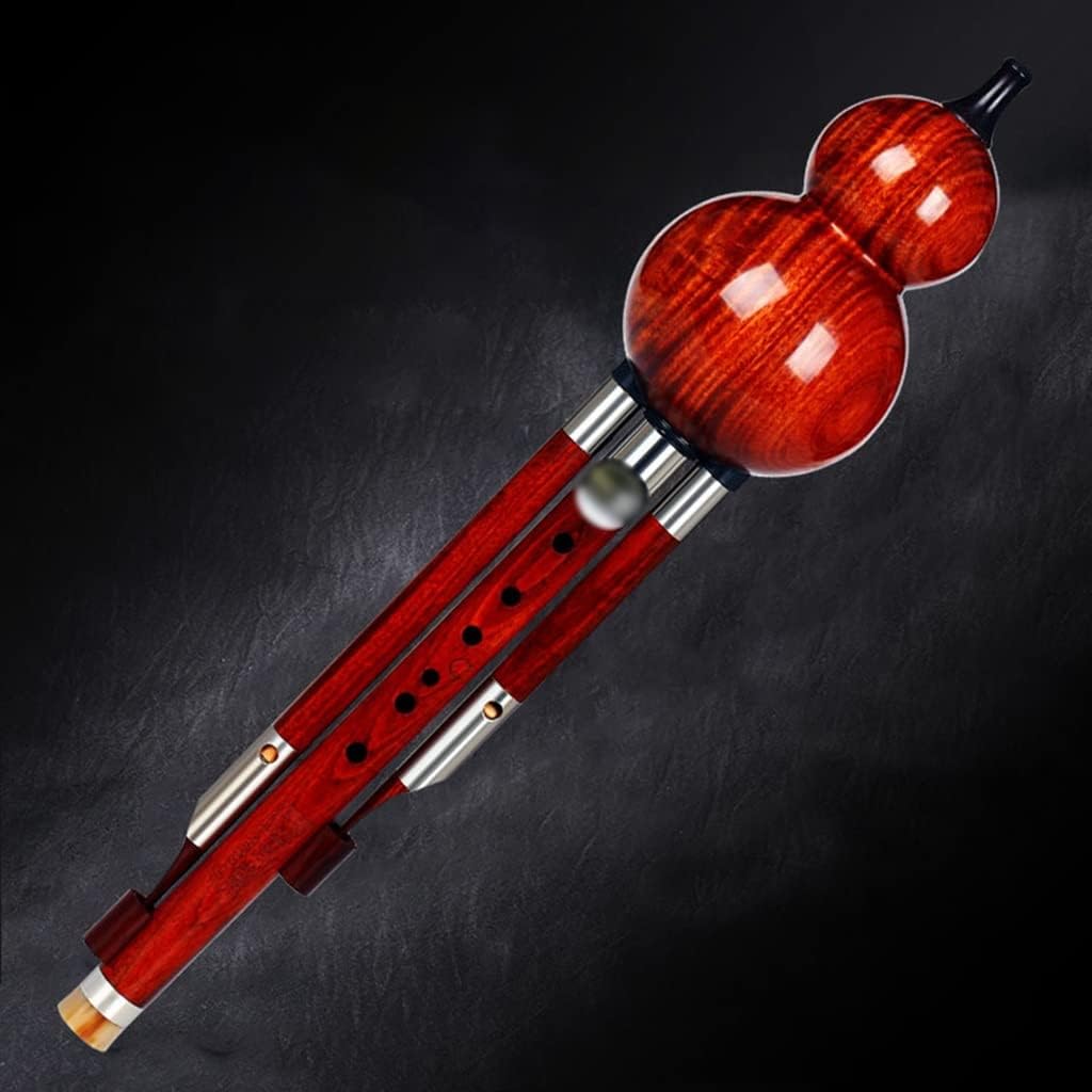Flutes Musical Instruments Gourd Musical Instrument Beginner Professional Playing The Gourd Mahogany Sound Tube Soft Tone Send Lanyard and Box (Color : Red, Size : G-Key)
