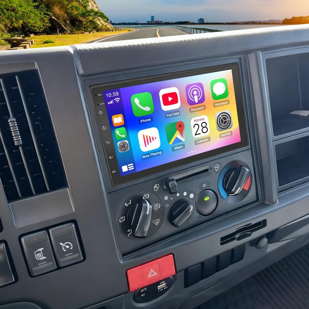 Android 14.0 Car Radio Stereo for Isuzu N Series (NNR/NPR/NPS/NQR), 7 Touchscreen Radio with Wireless Carplay & Android Auto Support Bluetooth GPS WiFi DSP FM Mirror Link+ AHD Backup Camera [4+64G]