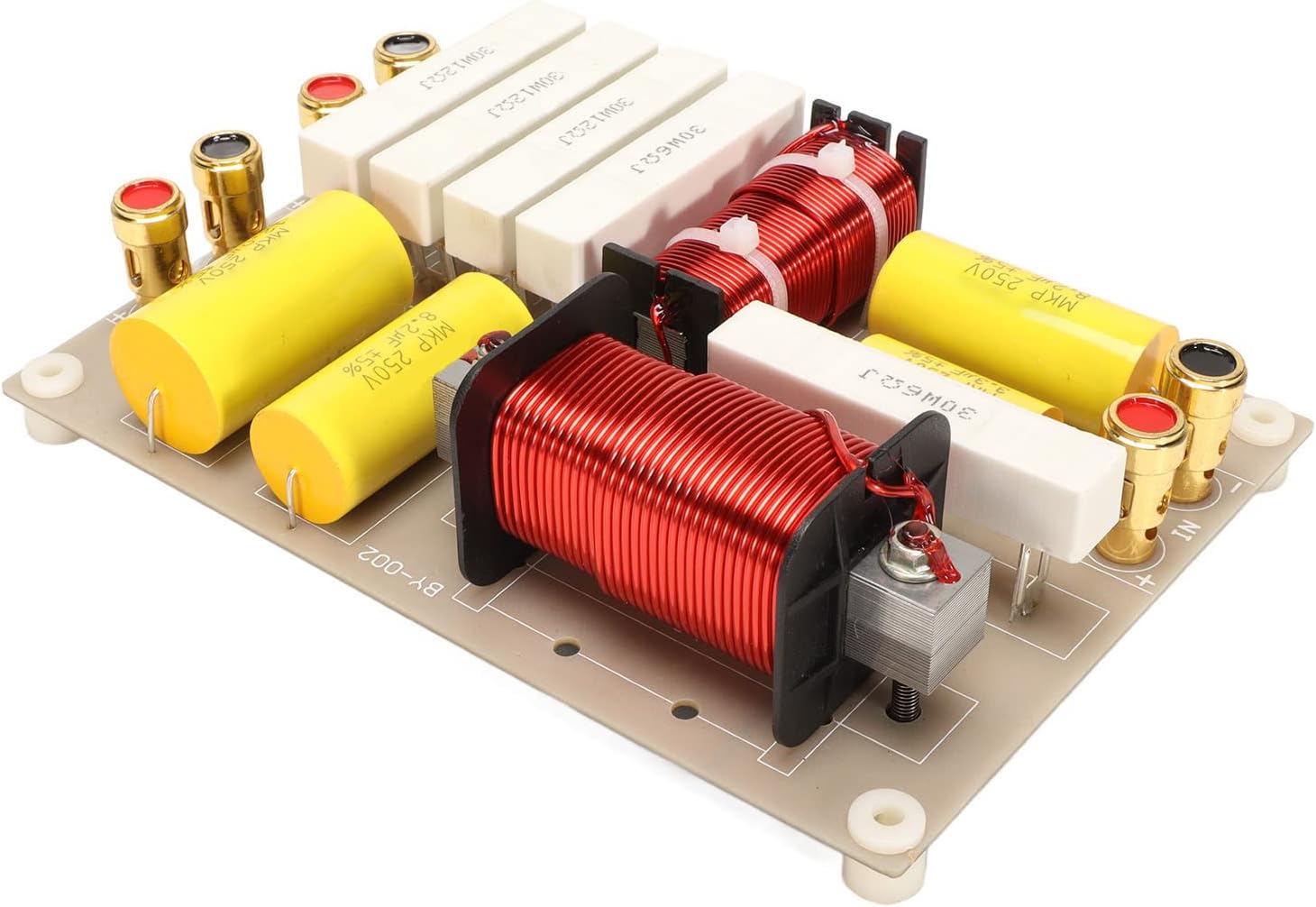 Dilwe 2 Way Crossover Filters Frequency Divider, Audio Frequency Divider Speaker Crossover Filters 800W HiFi Speaker Frequency Divider Suitable for Professional Stage Speakers