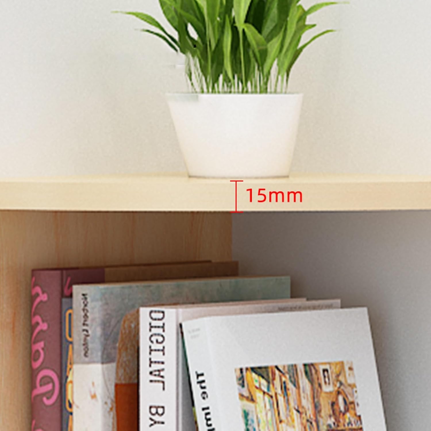 3-7 Tier Corner Wall Shelves, Floating Corner Bookshelf Wall Mount for Bedrooms, Living Rooms, Fit 90-Degree Wall Corners,Wood-5 Tier(L)