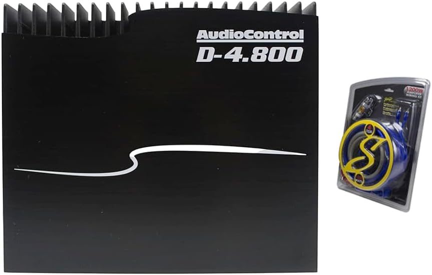 AudioControl D-4.800 4/3/2 Channel High Power 800 Watts Car Audio Amplifier w/DSP & Matrixing + Stinger 4-Gauge Copper Amplifier Wiring Kit, 1200 Watt Subwoofer Wiring Kit