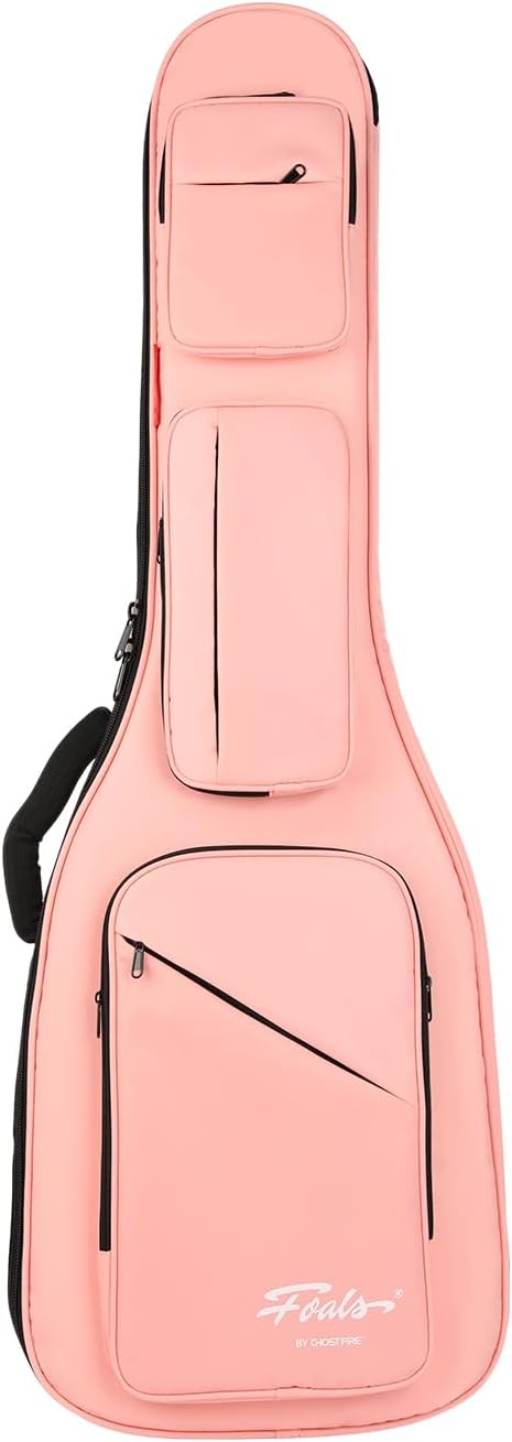GHOSTFIRE FOALS Phantom Series Electric Guitar Case Colorful Guitar Gig Bag Super thick with Storage Space (Pink, Electric Guitar)