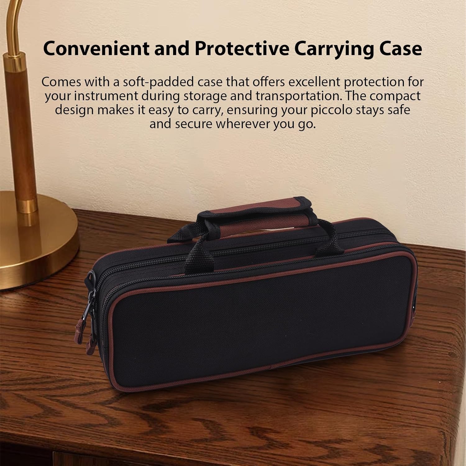 Piccolo Instrument White Copper Nickel Plated C Key Piccolo Flute for Beginners Students with Hard Case Cleaning Rod Cloth and Gloves