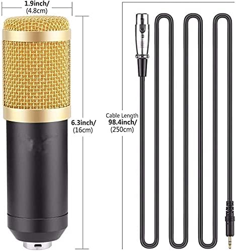 Condenser Microphone Kit:Microphone for Computer+Shock Mount+Foam Cap+Cable As Microphone for Karaoke Recording Podcast