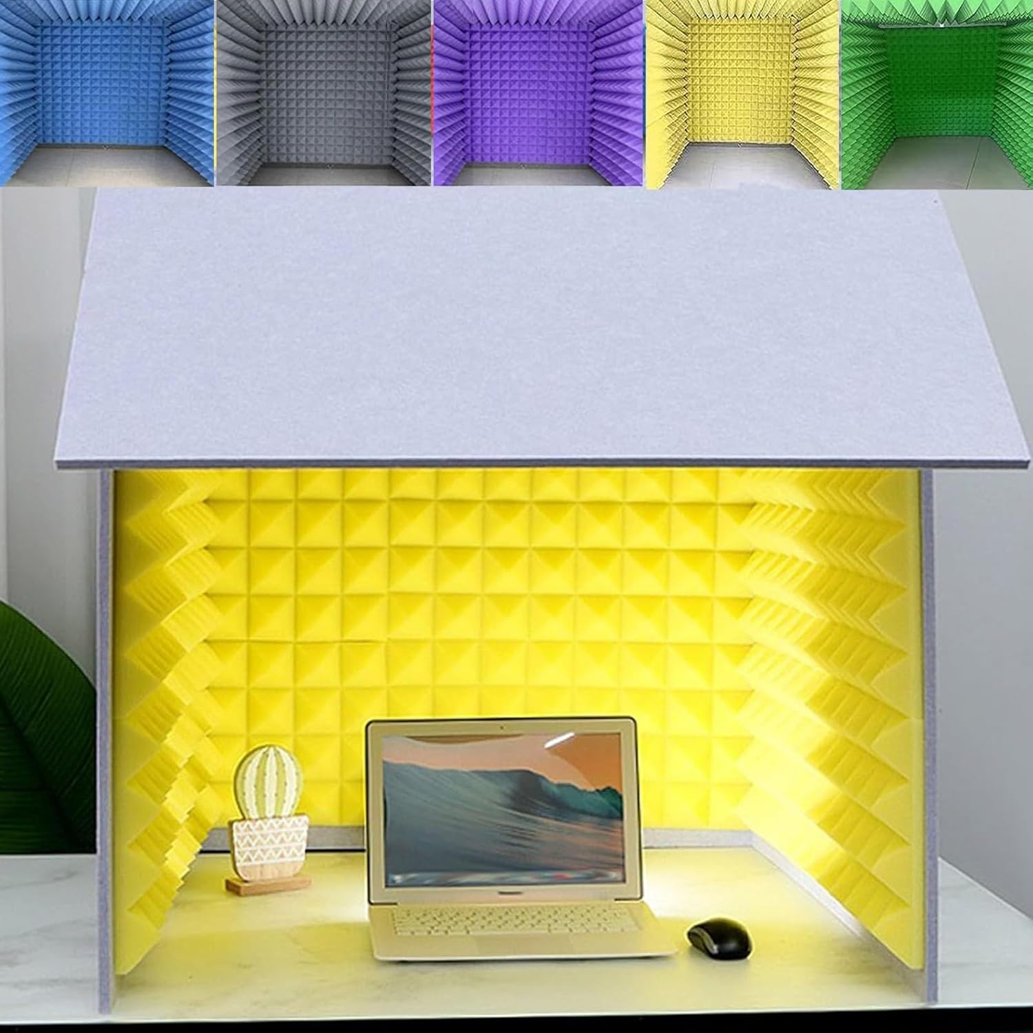 Recording Microphone Isolation Cover, Portable Recording Studio, Desktop Soundproof Cover, Reduce Noise, for Recording Studio (Green)