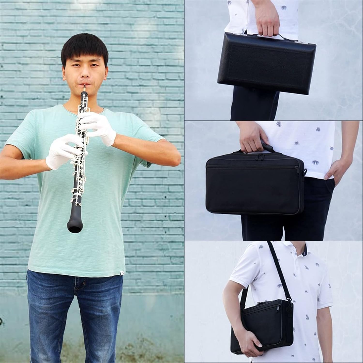 ZUZU Professional Oboe C Key Cupronickel Plated Silver Woodwind Musical Instrument for Beginner with Reed Gloves Case Bag Strap Oboe Parts