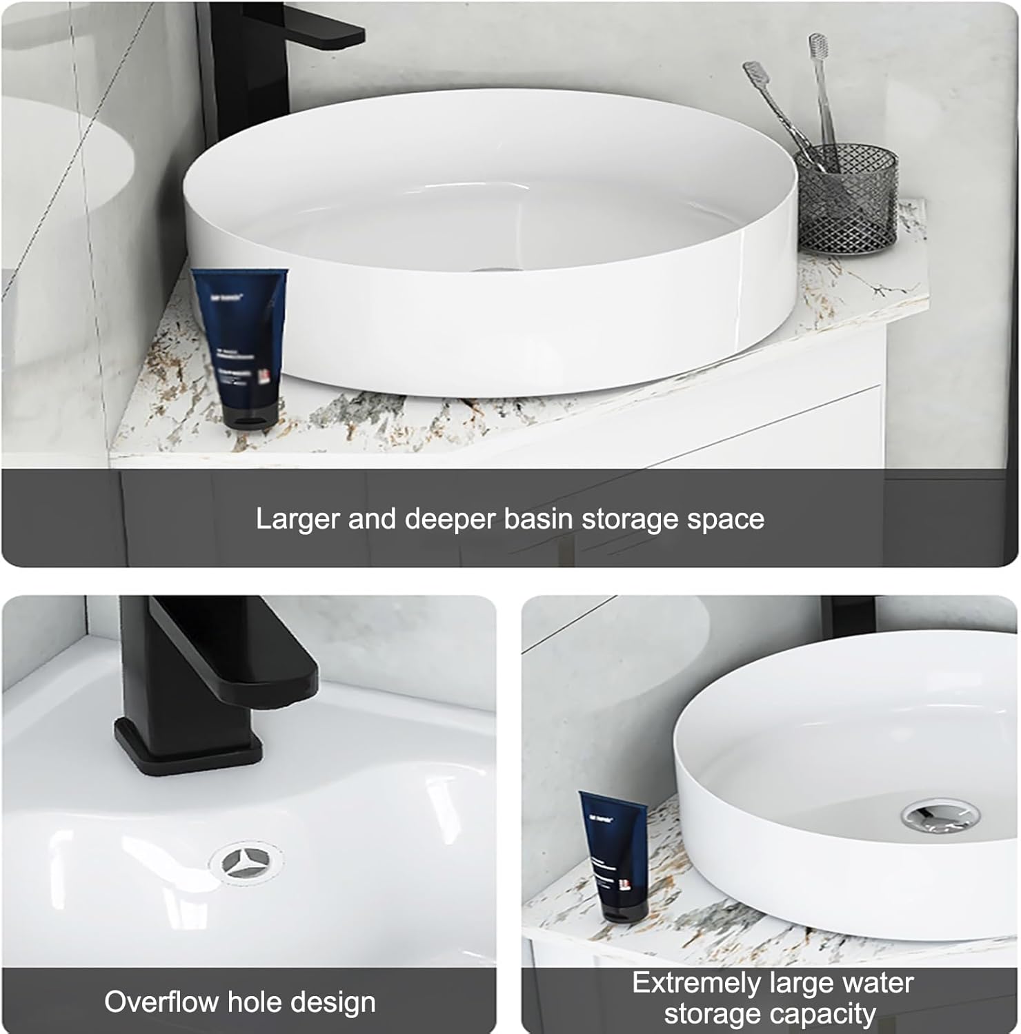 Corner Sink, Heavy-Duty Bathroom Vanity Sink, Corner Wall Mount Bathroom Sink, Pedestal Sink Set with Faucet and Drain, Bathroom Vanity Sink Combo for Small Space(56cm)