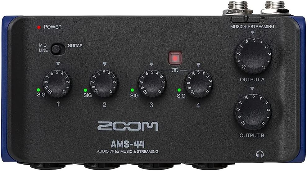 Zoom AMS-44 4x4 USB-C Audio Interface for Music and Streaming Bundle with Kellopy Pop Filter and XLR-XLR Cable
