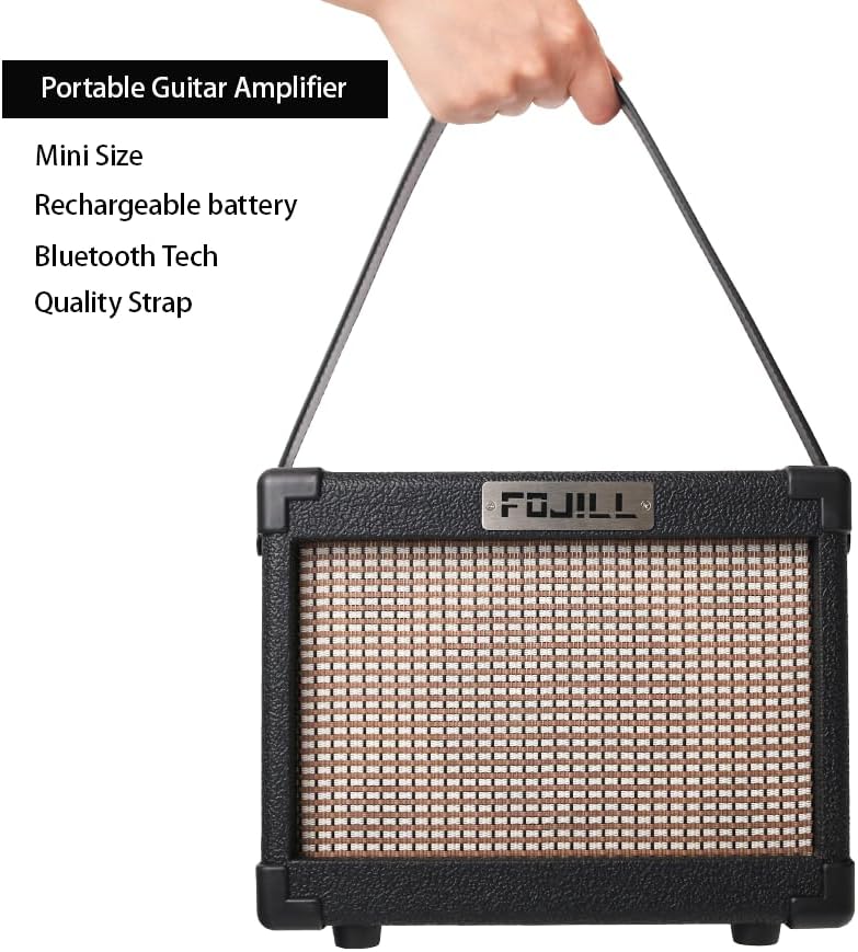 Fojill Full Size Four String Electric Bass Guitar With 10 Watt Amplifier 4 String Right Handed Beginner Kit Set With 600D Gig Bag,Picks,Noiselss Cable,Extra Strings(GBK)