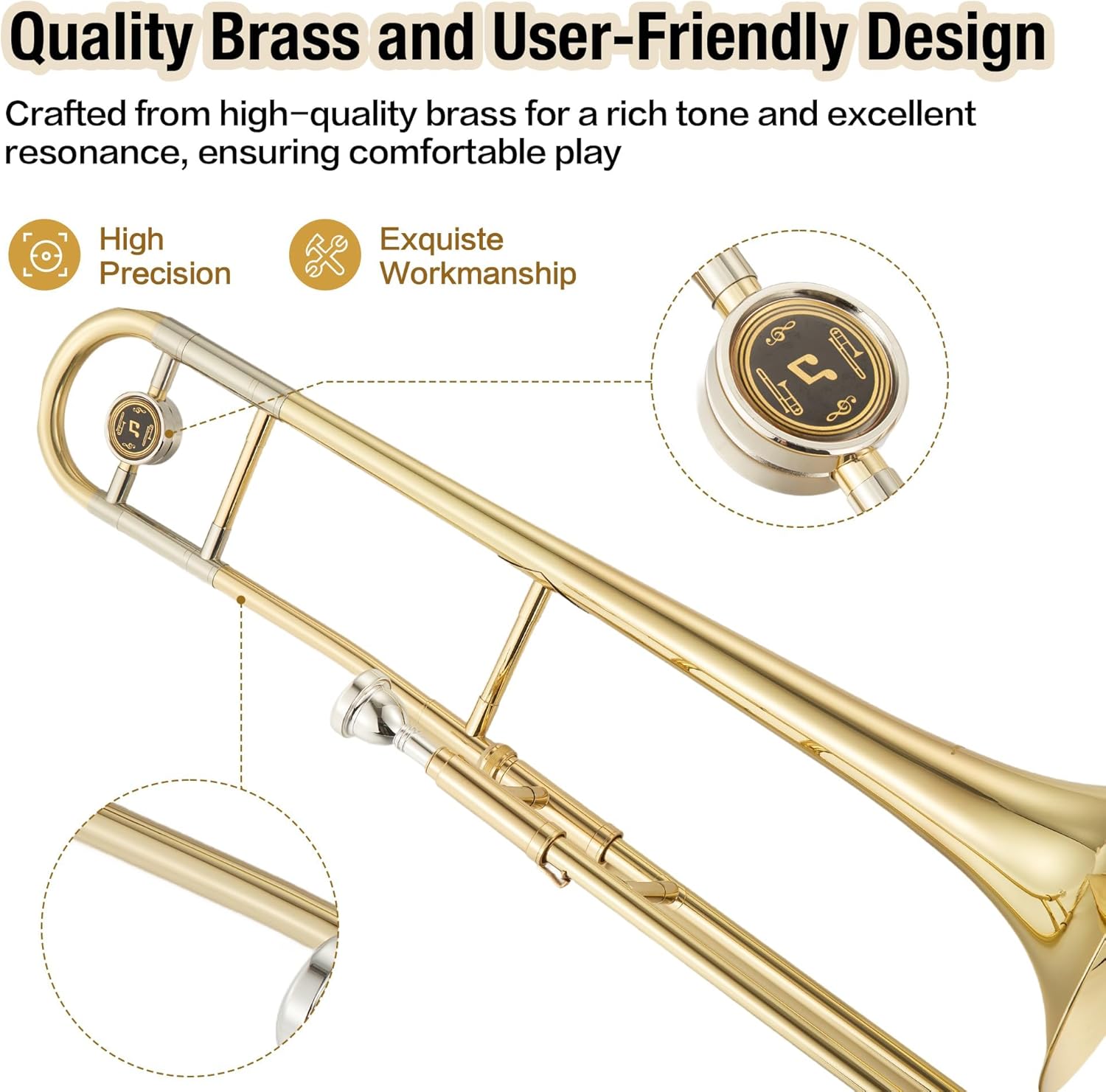 Student-Sized Bb Type Nickel-Plated Steel Tenor Horn