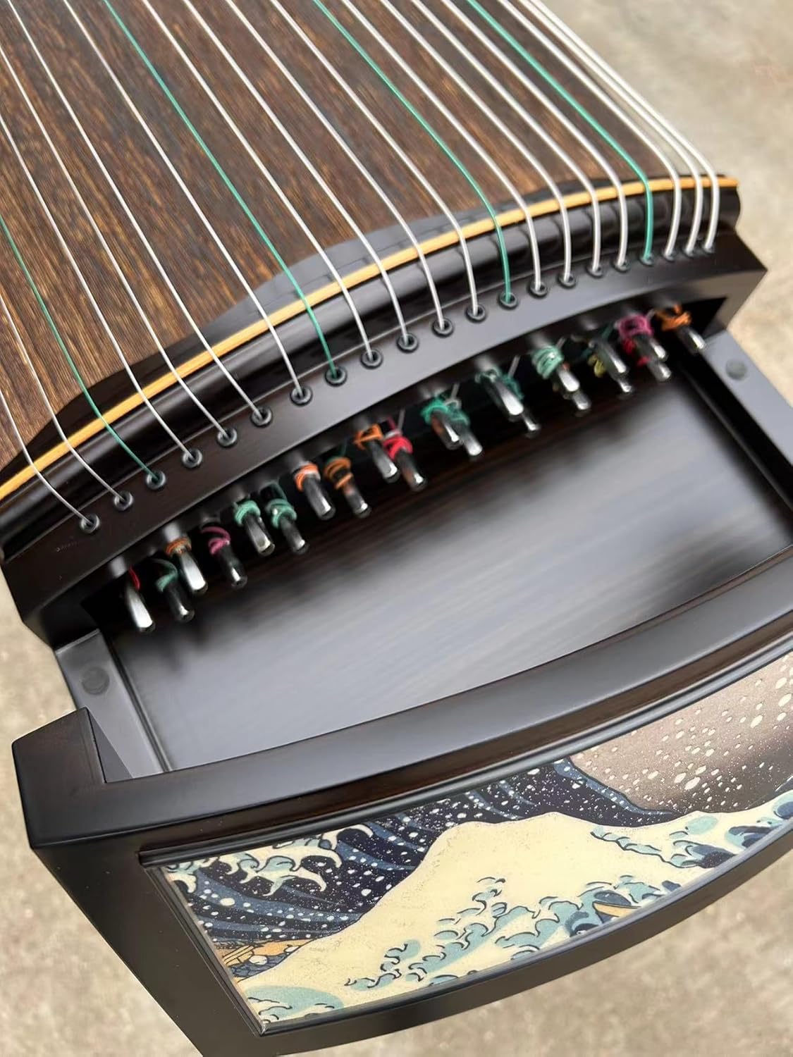 LANDTOM Selected Professional Level Ebony Guzheng (163cm) for Adults/Children/Senior/Intermediate/Beginner