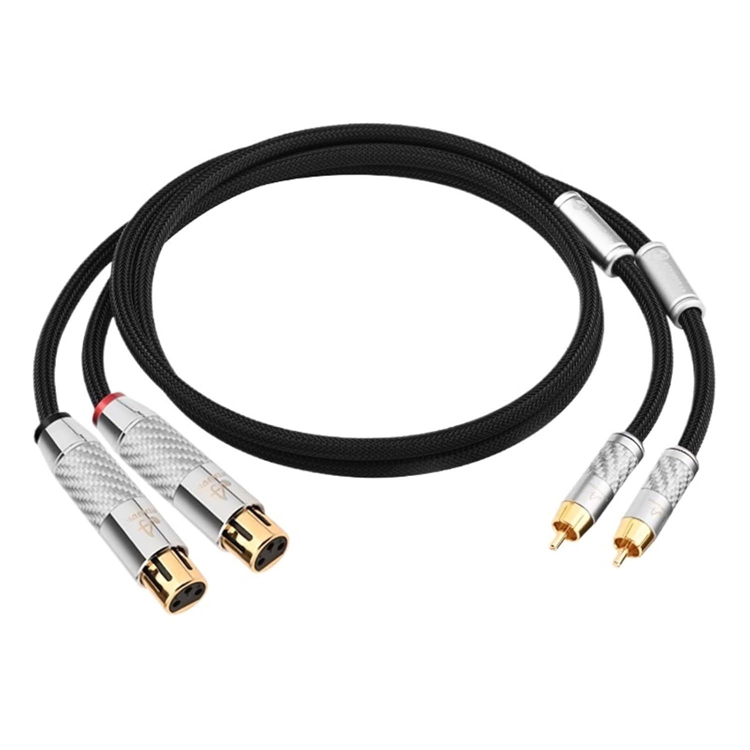 Audio Cable Hi-end Gold Plated Plug Series 2RCA to 2XLR Male/Female Audio Adapter Amplifier Cable(2XLR Female to 2RCA,2m)
