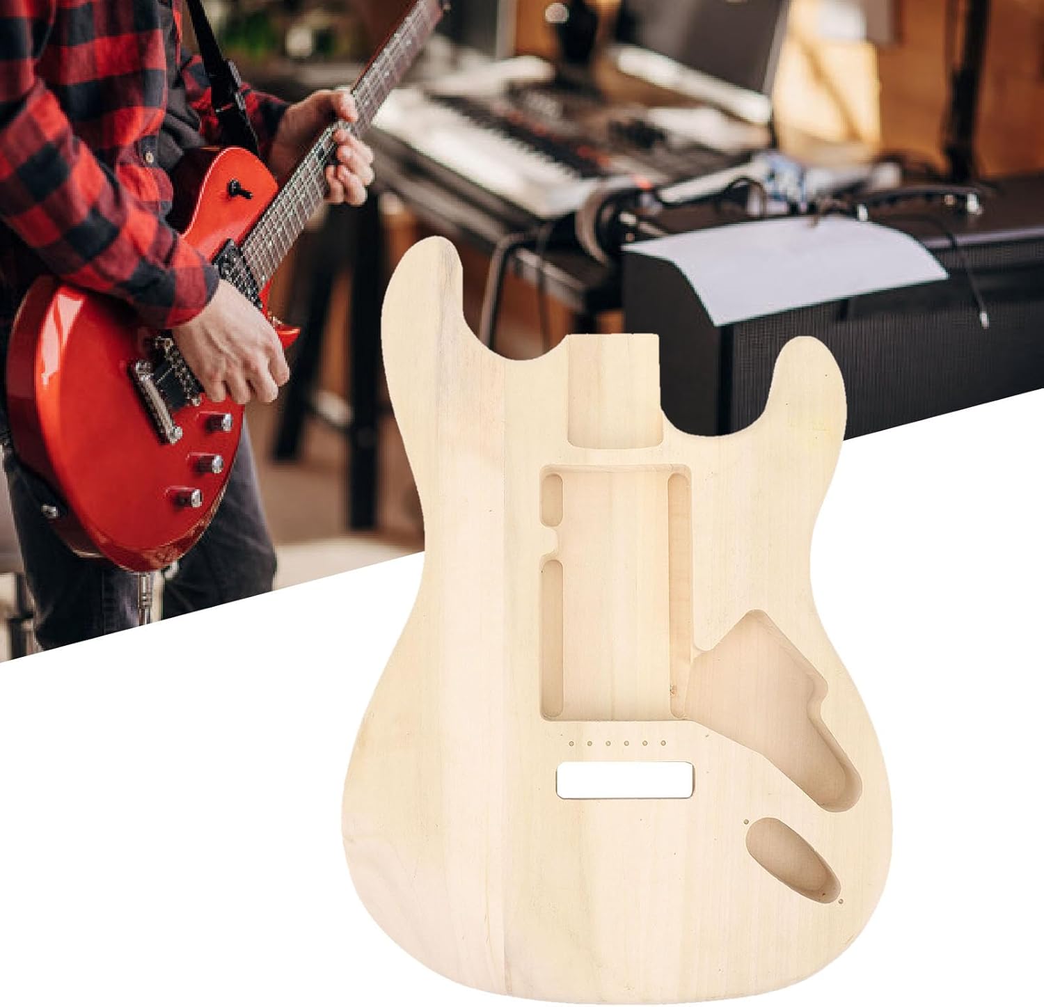 Electric Guitar Body Replacement Unfinished One Piece Maple Guitar Body for Guitars DIY Accessories