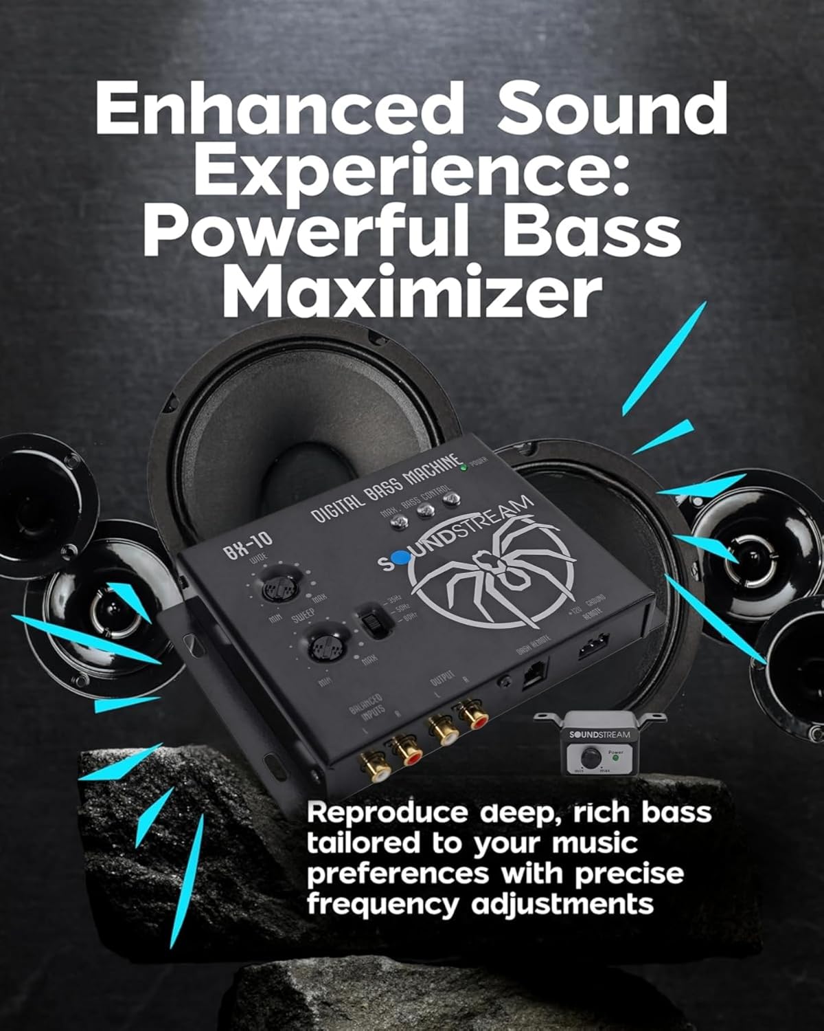 Soundstream BX-10 – Bass Enhancer Processor | Car Audio Bass Restoration Processor with Remote Control | Epicenter Alternative for Factory & Aftermarket Sound Systems | Subwoofer Bass Booster