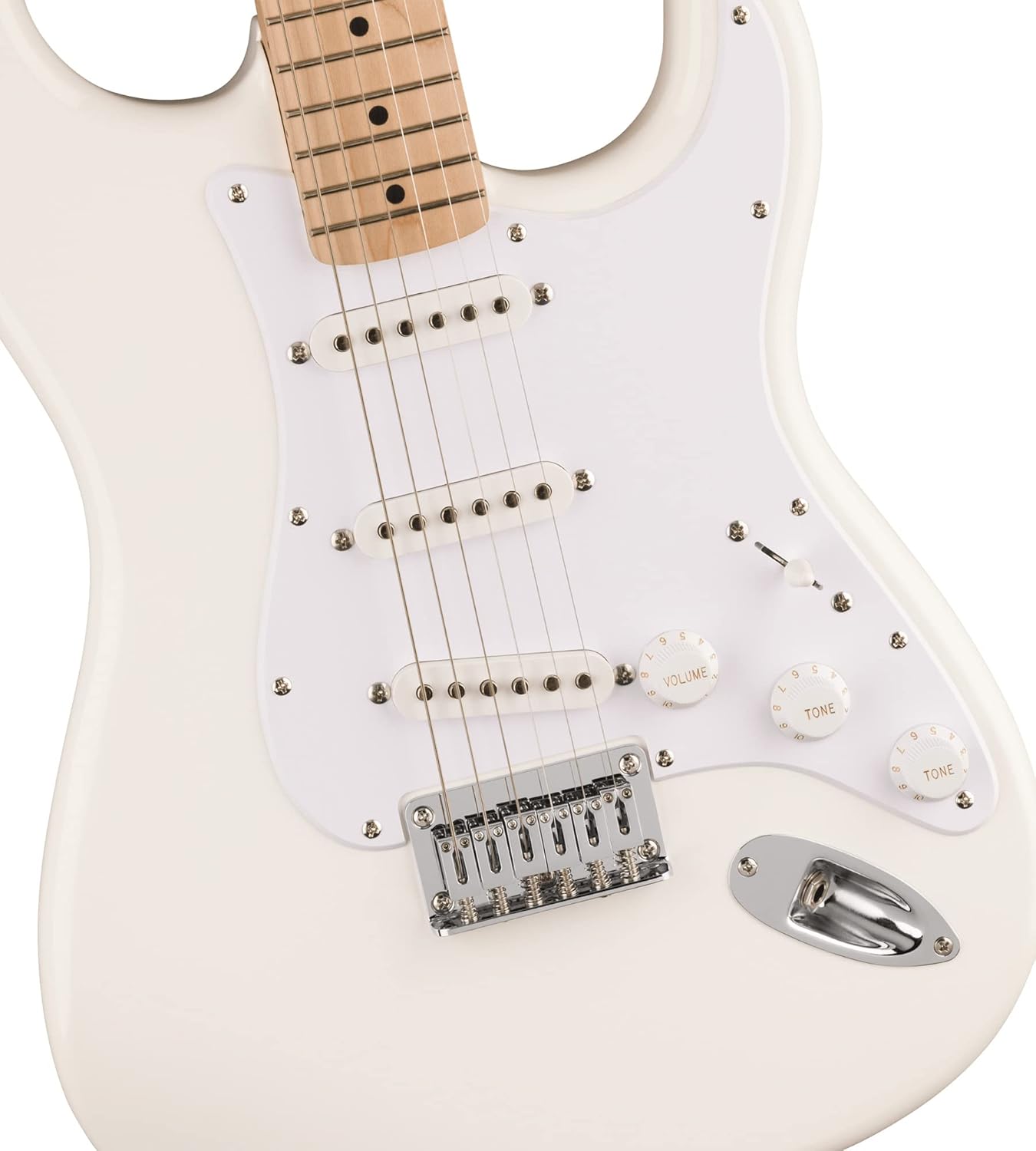 Fender Squier Sonic Stratocaster HT - Arctic White Bundle with Tuner, Strap, Picks, and Austin Bazaar Guitar DVD